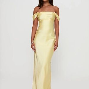 NWT Princess Polly Azura Yellow Off-Shoulder Dress